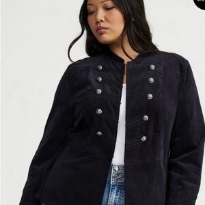Torrid Women's Black Velvet Military Style Jacket
